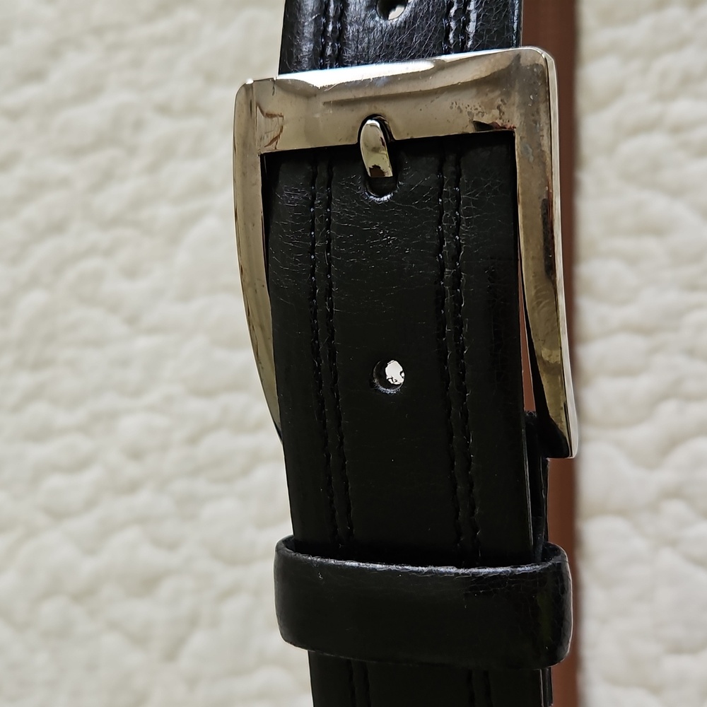 BOSCA Men's Black Leather Dress Belt Sz 36 - Picture 2 of 13